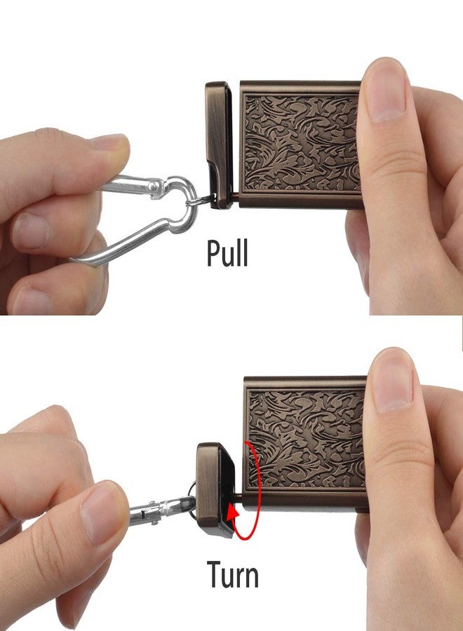 Linkidea 2 Pack Metal Ashtray with Lid, Small Outdoor Portable Cigarettes Cigars Ashtray for Travelling, Camping, Picnic, Indoor Auto, Home, Sand, Car, Patio (Brown) - Image 3